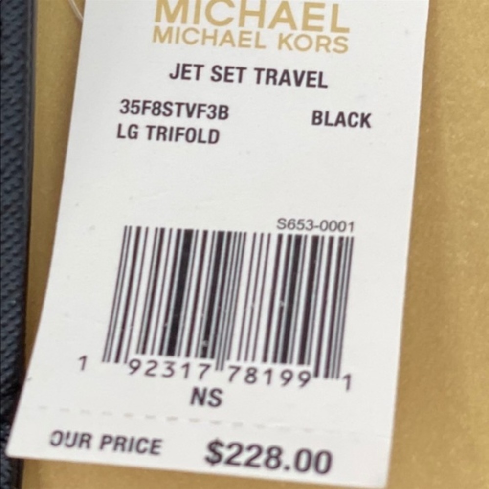 Michael Kors Trifold Wallet Signature Black - Picture 10 of 14